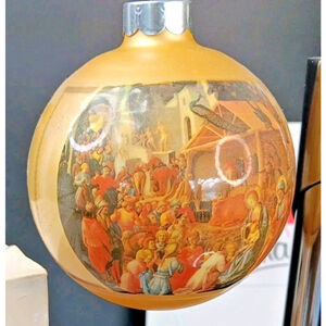 Doubl Glo Christmas Bauble Ornament Ontario Canada Original BOX Nativity Scene